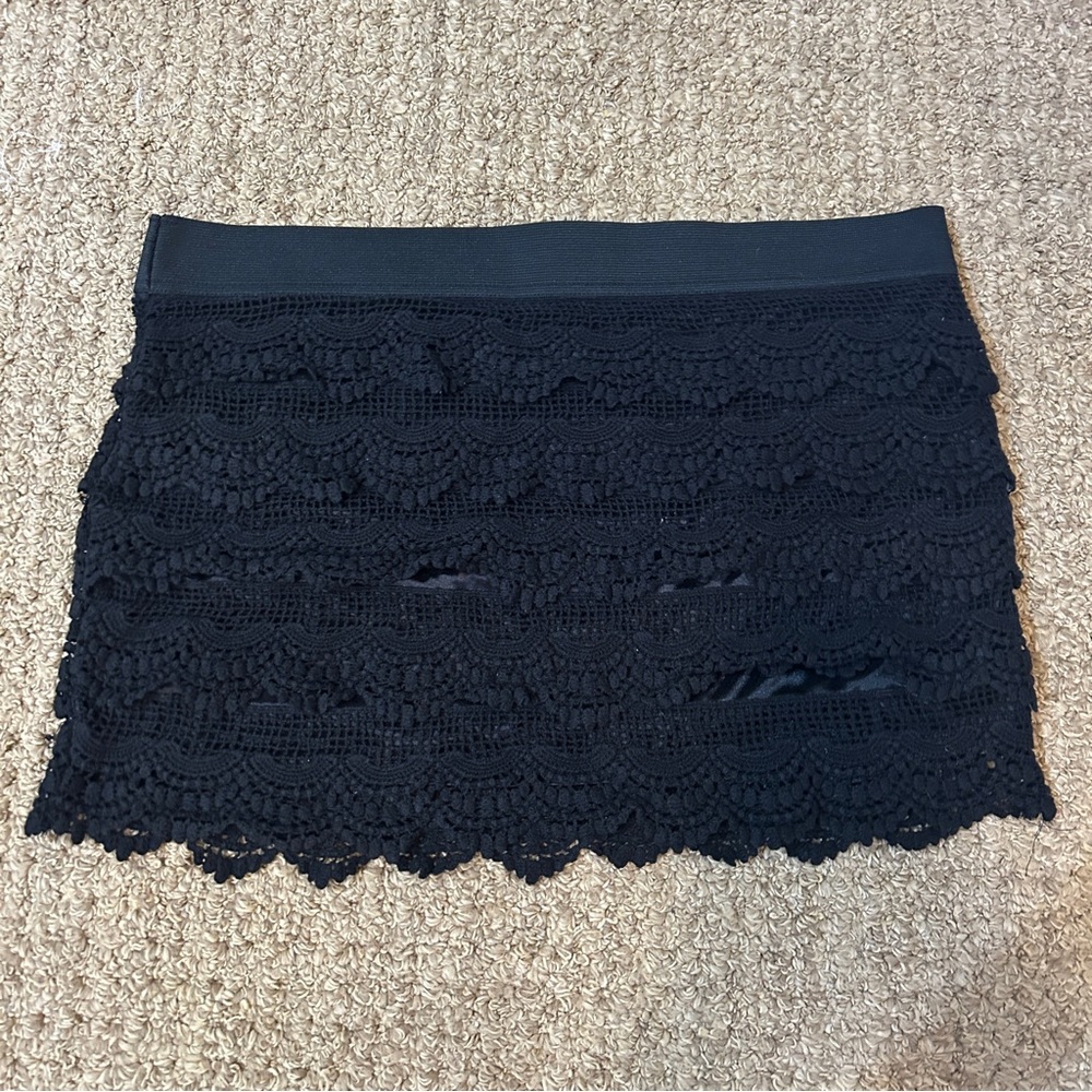 Y2k Charlotte Russe Womens XL Ruffle Black Mini Skirt
